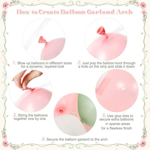 Pink and Green Gold Balloon Arch Kit for Baby Shower Birthday Decorations - Image 6