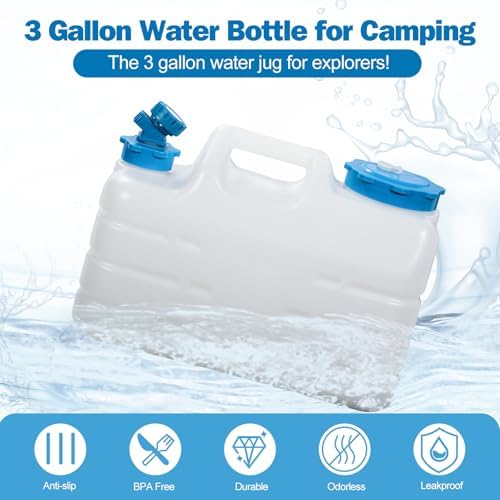 REDCAMP 3 Gallon/11L Portable Water Container with Spigot, White 2 Pack - Image 2