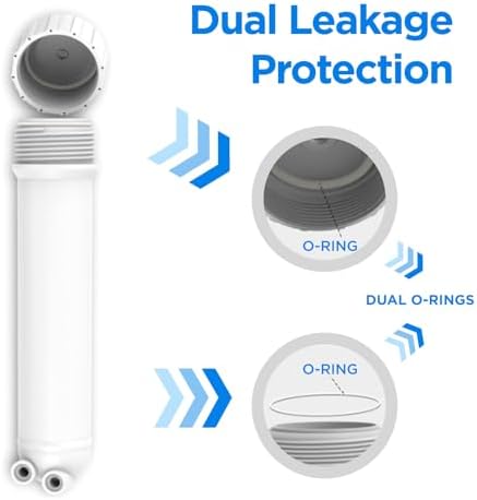 100GPD RO Membrane Filter Replacement with Reverse Osmosis Membrane Housing, Wrench, 1/4" Quick-Connect Fitting, Check Valve, Fit Under Sink RO Home Drinking Water Filter Filtration Purifier System - Image 3