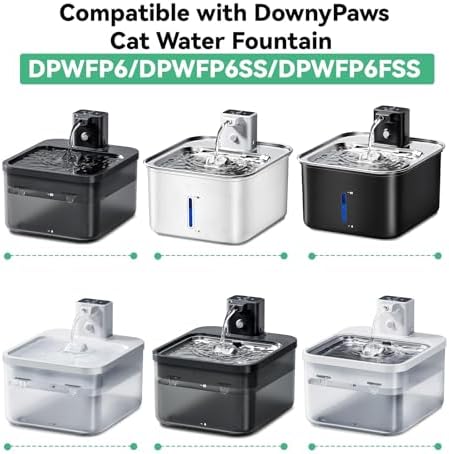 20+20 Packs for DownyPaws Cat Water Fountain Filters Replacement, Compatible with DownyPaws Wireless 84oz/2.5L and 101 oz/3L Pet Water Fountains (20 Replacement Water Filters + 20 Pre-Filter Sponges) - Image 3