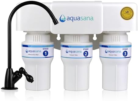 Aquasana Under Sink Water Filter | Claryum 3-Stage Filtration | AQ-6300-MB by Aquasana