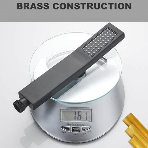Handheld Shower Head，High Pressure Black Shower Head,Water Saving Detachable Shower Wand with Solid Brass Body and 5 ft Flexible Hose, Easy to Clean and Durable - Image 6
