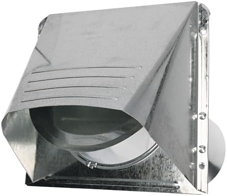 Deflecto Dryer Vent, Wide Mouth Galvanized Vent Hood with Pipe, Silver, 4” (GVH4NR) , GRAY - Image 4