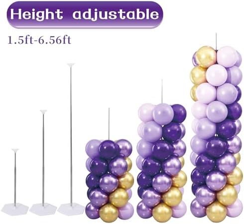 Purple and Gold Balloon Column Stand Kit Set of 2 for Floor - Image 4