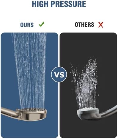 Filtered Shower Head with Handheld Brushed Nickel, BOWGER 6 Modes High Pressure Shower Heads with Power Wash Mode and Hard Water Filter, Detachable Hand Held Showerhead Set with Extra Long Hose - Image 6