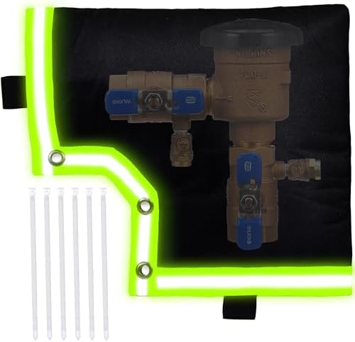 Insulated Backflow Cover - 13" W x 12" H, Winter Freeze Protection, Sprinkler Valve Protection Pouch (Black) by WNATN