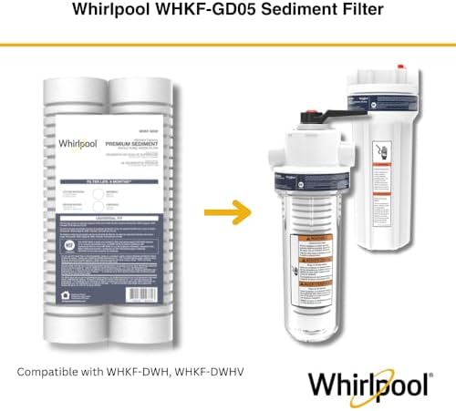 Whirlpool 10" x 2.5" Whole Home Standard Capacity Sediment Filters WHKF-GD05, 5 Micron, 6-Month Filter Life, Reduces Sediment, Sand, Soil, Silt & Rust, for standard filter housings, 2-Pack - Image 3