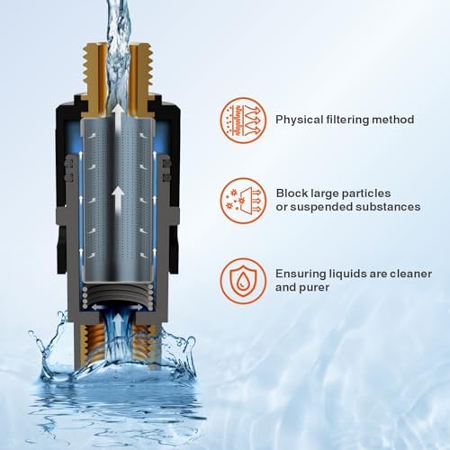 RULIA, Water Filter Pieces, Impurity Filter Attachment, Household Water Pre Filtration with Extension Hose, Reusable Sink Water Filter, 2 Piece, RB2029 - Image 2