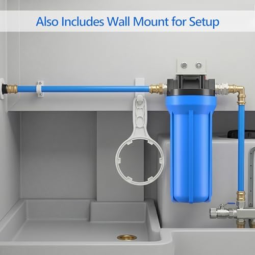 4-Layer RV Water Filter with Stand and 7,000 Gallons Capacity, 3/4" GHT Metal Threads Inline Water Filter, Removes Sediments, Chlorine, PFAS, PFOS, VOCs, Heavy Metals, Bad Taste, Odor - Image 3