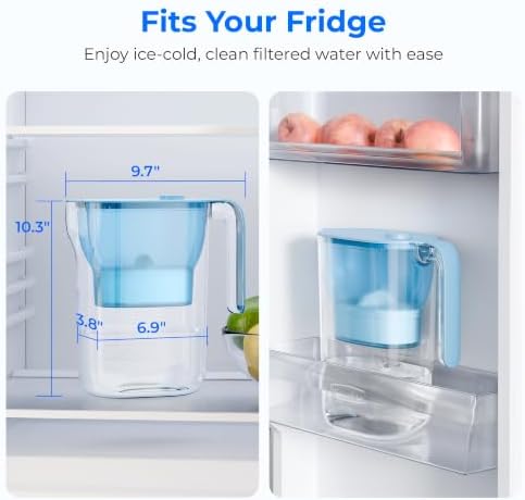 Waterdrop PT-05B-L Water Filter Pitcher, 7-Cup, NSF Certified, Blue - Image 3