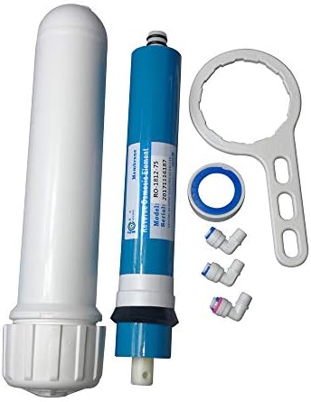 Huining Reverse Osmosis Membrane RO Membrane Housing Kit with 1/4 Quick Connector,Check valve,Water Pipe,Wrench Whole Set for Residential Household Hospital Water Filtration System (75GPD) - Image 2