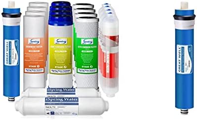 iSpring F19K75 2-Year Replacement Supply Set for 6-Stage Reverse Osmosis RO Water Filtration Systems with Alkaline Mineral Filter (19 Count) | iSpring Greatwell Reverse Osmosis Membrane 75 GPD 11.75” X 1.75” by iSpring