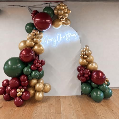 CROSSFINGERS Green Red Gold Balloon Arch Kit for Christmas Party Decoration - Image 5