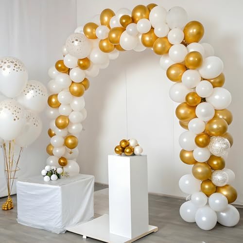 APLANET 150pcs Gold Balloons Different Sizes 18 12 10 5 Inch, Happy New Year Latex Balloons for Gold Themed Birthday Wedding Baby Shower Party, Grad Anniversary Supplies, Arch Kit Decoration - Image 6