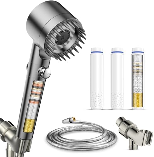 Filtered Shower Head with Handheld,High Pressure Shower Heads with Filters (Charcoal Gray) by Sipaote