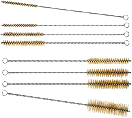 RAWILL 8Pcs Tube Cleaning Brush, Brass Stainless Steel Engine Cleaning Brushes, 12 Inch Long Round Wire Pipe Cleaner for Deep Pipes, Auto Parts, Engine Parts, 8 Sizes by RAWILL