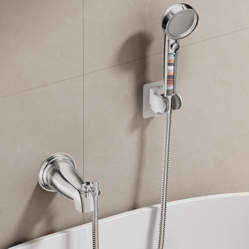 Bathtub Faucet with Sprayer, Metal Tub Tap with Sprayer (Brushed Nickel) by SINGSUO