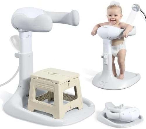 Orzbow Collapsible Baby Shower Stand with Chair, Adjustable Height, Gray by Orzbow-MakeParentingEasier