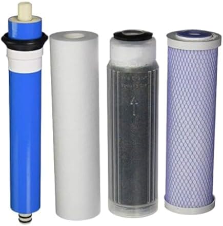 CFS 10" RO/DI Replacement Kit: Sediment, Carbon, DI + 100 GPD TFC Membrane by CompleteFiltrationServices