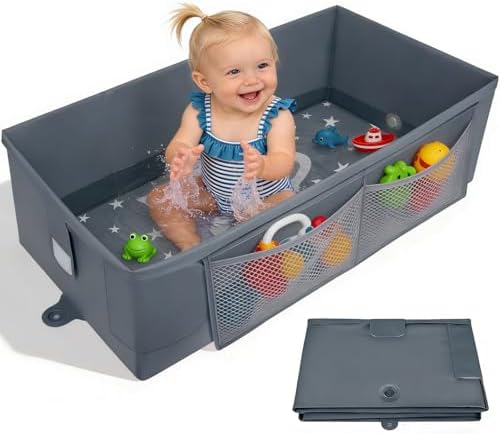 Collapsible Baby Bathtub with Toy Net, Portable Bathtub for Baby Shower by Unknown