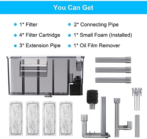 DaToo Aquarium Hang On Filter Small Fish Tank Hanging Filter Power Waterfall Filtration System for 30 to 40 Gallon Aquariums - Image 7