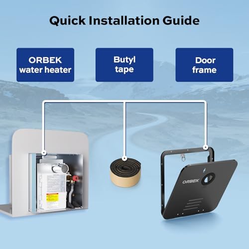 ORBEK 15 x 15 in RV Tankless Water Heater Door Kit, Black - Image 5