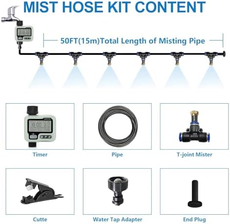 Outdoor Mister System for Outside Patio, Misting Cooling Kit+Timer 65Ft|20M - Image 6