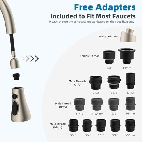 Hibbent NSF/ANSI/CAN 61 & 372 Certified Pull Down Kitchen Faucet Head - Image 3
