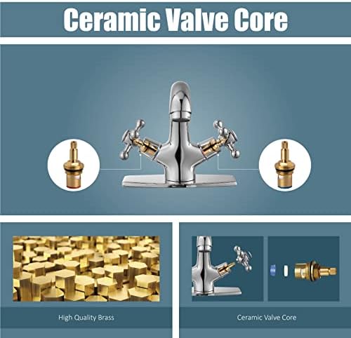 Aolemi Bathroom Sink Faucet 1 Hole or 3 Hole Without Drain Polish Chrome - Image 5