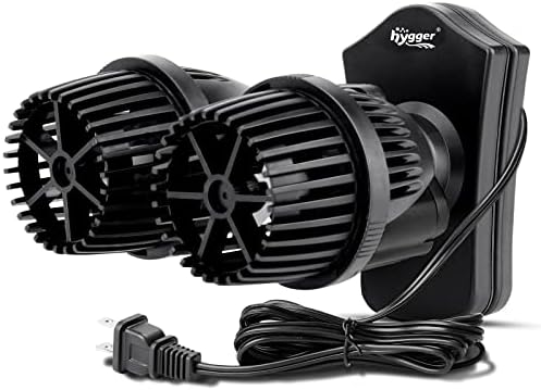 hygger 2100GPH Double Head Aquarium Wave Maker, Quiet 5W Aquarium Circulation Pump, with Strong Magnetic Suction Base, 360°Adjustable Power Head, for 40~110 Gal Tank by hygger