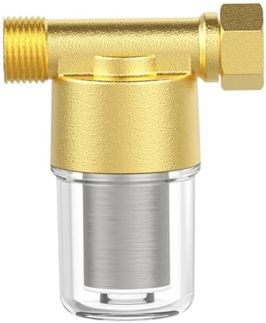 Brass Sediment Filter, Reusable Inline Mesh Strainer Visual Washer Water Filter System for Washing Machine Shower Garden Hose by Mioyoow