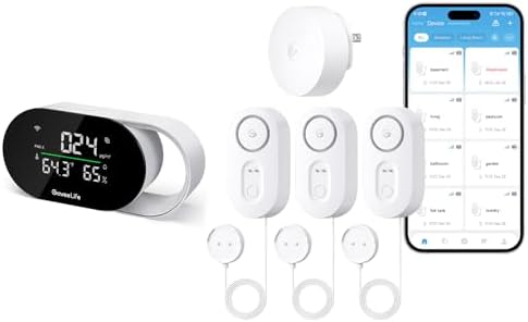 GoveeLife Upgraded Smart Water Leak Detector 1s with Smart Air Quality Monitor with PM2.5 by GoveeLife