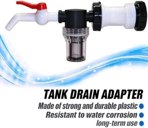 IBC Tote Water Tank Fittings, IBC Tote Hose Adapter with extension Bulkhead Fitting, inline filter, Garden Hose Adapter and PTFE Tapes for Water Barrel, Water Tanks, Rain Barrels, Tubs,Garden Barrels - Image 4