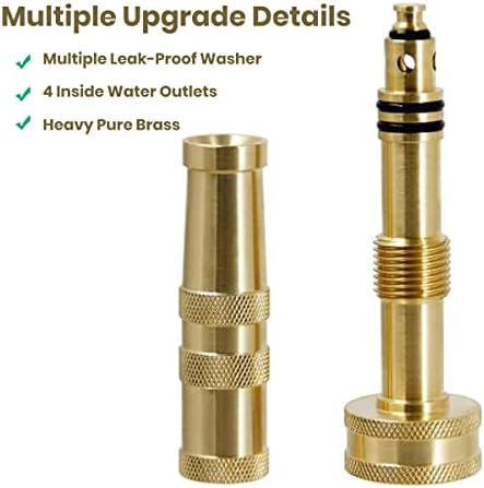 Ustope Garden Hose Nozzle, High Pressure Water Hose Nozzle Sprayer Head,fits 3/4” Garden Hose Thread,for Lawn & Garden,Washing Cars,Watering Garden,Cleaning,Showering Dogs&Pets（Brass）, AD-05 - Image 3