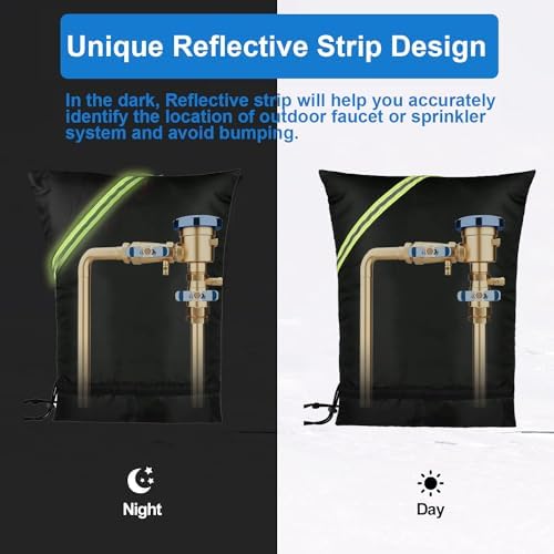 Outdoor Faucet Covers for Winter Freeze Protection, 24" x 30" Black - Image 7