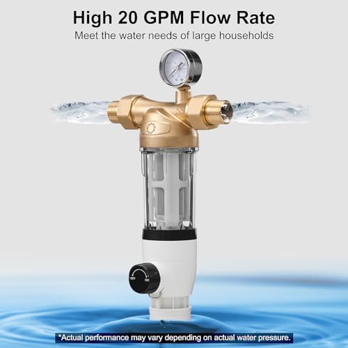 Airthereal Spin Down Water Sediment Filter, Pre-Filtration System for Whole Home, Water Filter for City and Well Water, 40 Micron Reusable Sediment Backwash Filter with 1" MNPT + 3/4" FNPT Connector - Image 6