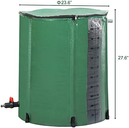 50 Gallon Collapsible Rain Barrel, Rain Catcher Barrel, Portable Rainwater Collection System with Volume Scale Mark, Spigots and Overflow Kit, Rain Water Barrel Collector for Garden, Green - Image 3