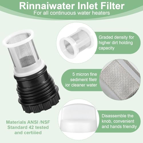 H98-510-S for tankless Water Heater Filter for Rinnai tankless Water Heater (4 Tankless Water Heater Inlet Screen Assembly+4 Filter Removal Tool） - Image 3