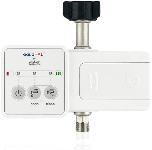 Smart Home Water Toilet Leak Detector Alarm and Automatic Shut Off Valve by aquaHALT