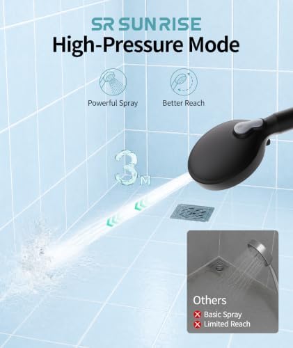 SR SUN RISE Filtered Shower Head with Handheld High Pressure 9 Spray Mode Showerhead Detachable Shower Head Water Softener Filters Beads for Hard Water Remove Chlorine 1 Filter Black - Image 6