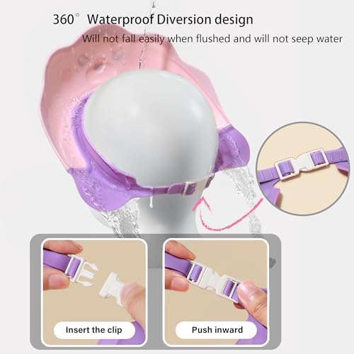 LiLiBBShie Baby Shower Cap, Baby Shower Cap Shield, Shower Cap for Kids, Visor Hat for Eye and Ear Protection for 0-9 Years Old Children, Cute Sea Lion shape Makes the Baby Bath More Fun (Pink) - Image 4