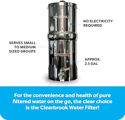 Clearbrook Water Filter 17L, Portable Gravity-Fed System, No Electricity Needed, for Travel, Camping, and Emergency Use, 2.5-Gallon Capacity - Image 3