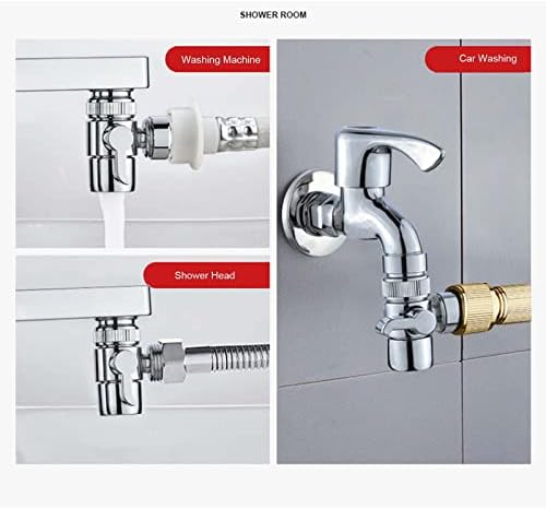 Faucet Sprayer Attachment Female M22x 1 Thread x Male 1/2" Thread Faucet Splitter Washing Machine Hose Adapter (Connect with 1/2" Hose, Faucet Diverter Valve for Washing Machine) - Image 3