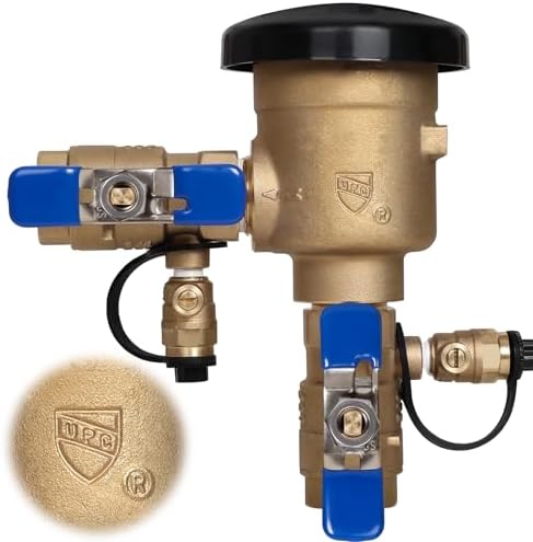【UPC® Certified】3/4" Brass Pressure Vacuum Breaker, 400PSI Max, Heavy Duty Brass Sprinkler Backflow Preventer for Non-Potable Systems Like lawn Irrigation System and More by ONDAQUA
