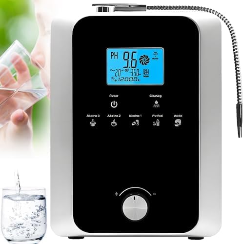 11 Titanium Plates Alkaline Water Machine, Alkaline Water Ionizer Machine for Home, pH3-11 Acid Water Purifier, 800mV ORP|8000L Per Filter, Auto Cleaning(Black2) by Unknown