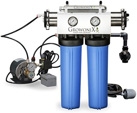 EX1000-UV-TALL Deluxe Reverse Osmosis System Ultra High Flow Rate Water Purification Filter for Hydroponics Gardening Growing Drinking H20 Coffee Point of use On Demand Whole House RO Eco by GrowoniX