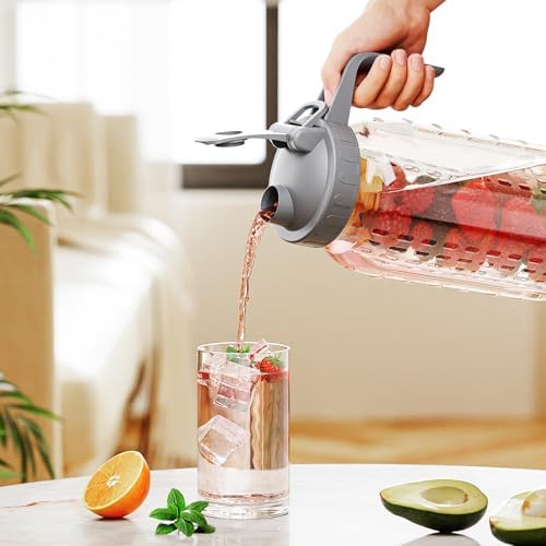JunVpic Glass Mason Jar Pitcher, 64 oz Wide Mouth Jug - Image 6