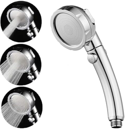 3-Setting Detachable Shower Head, Chrome Finish by Fat-Cattie