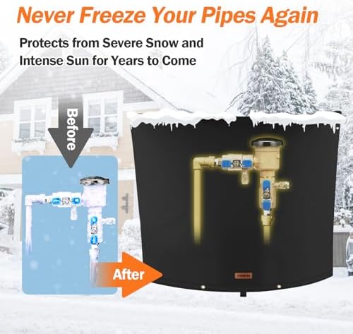 TOHONFOO Backflow Preventer Cover, Pipe Freeze Insulation, 36"Wx30"H, Black - Image 3