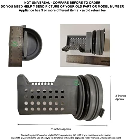 W11568579 + W10365897 Washer Filter Pump (Only Filter + Cap) Replacement for and compatible with Maytag Whirlpool Crosley Amana Heavy DUTY - Image 5